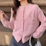 Damen Strickjacke mit eleganten Knopfdetails und praktischen Taschen WW