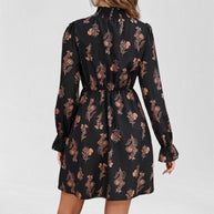 Damen Kleid mit floralem Muster und voluminösen Ärmeln WW