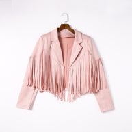 Damen Fransenjacke aus hochwertigem Suede-Mix WW