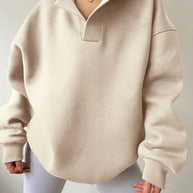 Damen Oversized Hoodie mit modernem Kragen und lässiger Passform WW