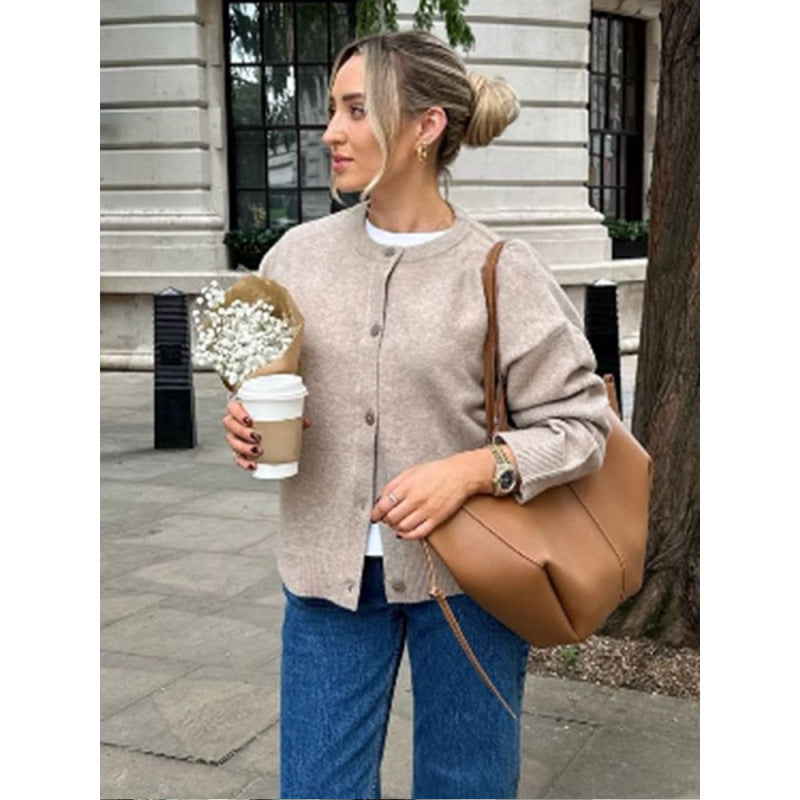 Damen Strickjacke im gemütlichen Schnitt mit praktischen Knöpfen WW