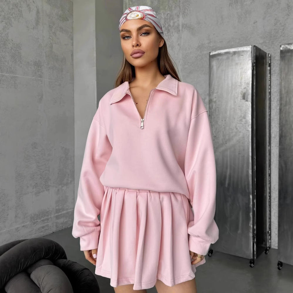 Damen sportlicher Pullover mit Reißverschluss WW