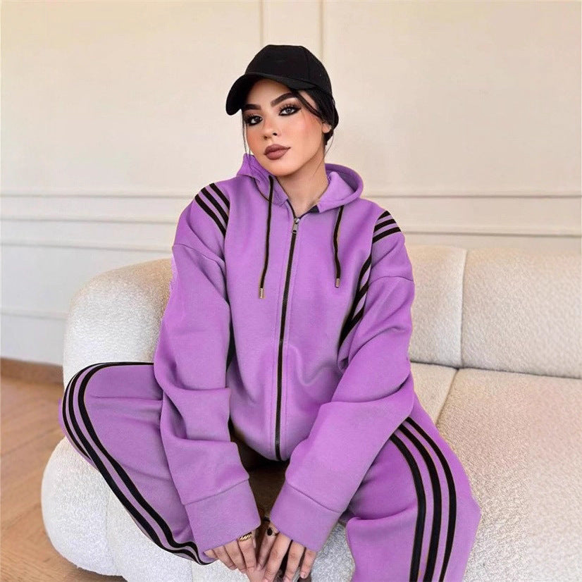 Damen Sportlicher Jumpsuit mit hohem Kragen und seitlichem Reißverschluss WW