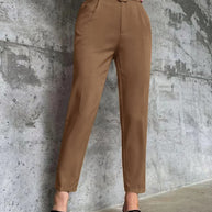 Damen weite Hochbundhose mit schickem Gürtel WW