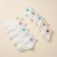 Damen Socken mit bunten Herzmotiven WW
