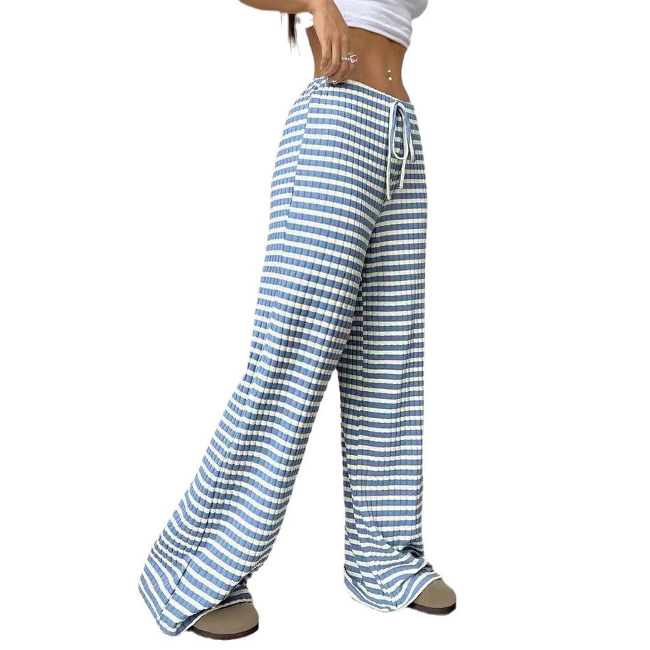 Damen weite Freizeithose mit elastischem Bund und Kordelzug WW
