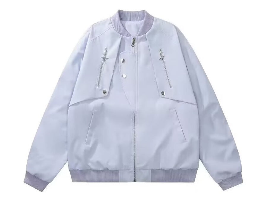 Damen modische Bomberjacke mit funktionalen Reißverschlusstaschen und lockerer Passform W&W Mode