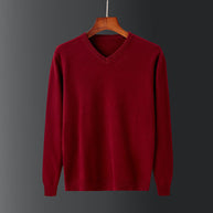 Herren eleganter V-Ausschnitt Pullover aus feiner Wolle WW