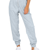 Damen bequeme Sweatpants mit elastischem Bund und Taschen WW