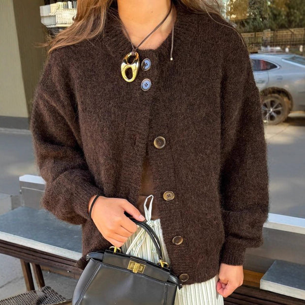 Damen Strickjacke mit Knopfdetails und lässigem Schnitt WW