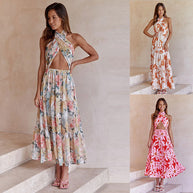 WW | Halter Bedrucktes Ärmelloses Halterkleid