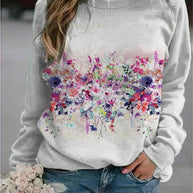 WW | Gemusterter Druck Rundhals Sweatshirt