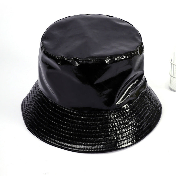 Damen Glänzender Regen-Bucket Hat mit breiter Krempe und wasserdichter Beschichtung W&W Mode