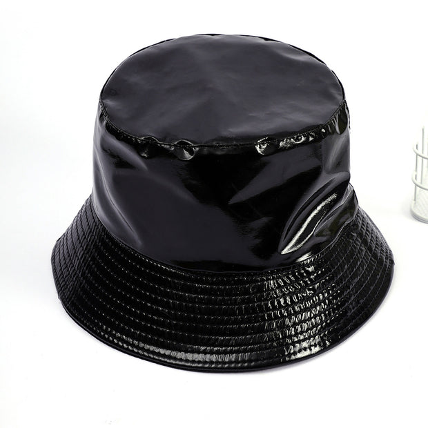 Damen Glänzender Regen-Bucket Hat mit breiter Krempe und wasserdichter Beschichtung WW