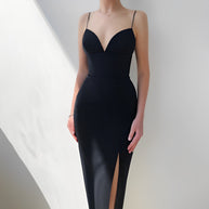 WW | Midikleid Mit V-ausschnitt Und Spaghettiträgern