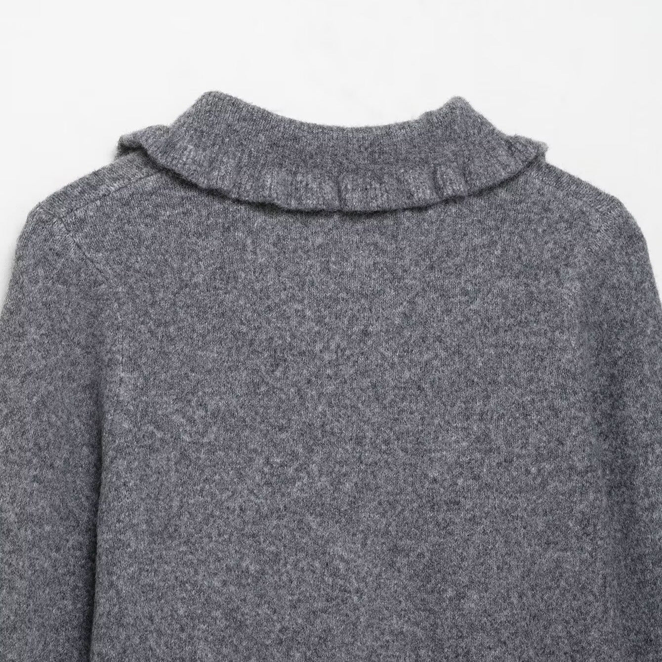 Damen Strickjacke mit kragen und dekorativem Knopfverschluss WW