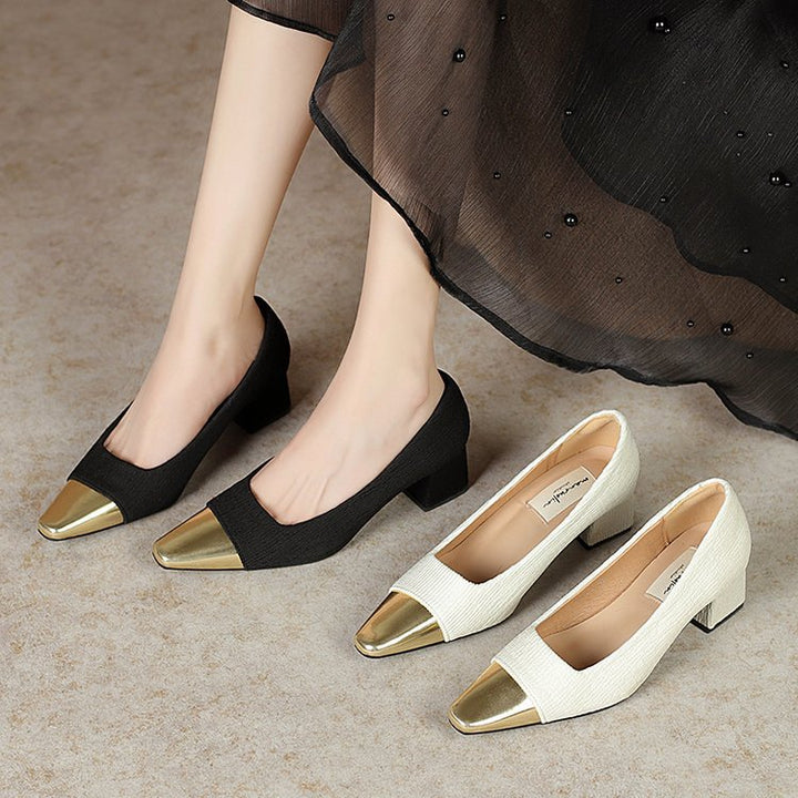 Damen elegante Slingback-Pumps mit dekorativem Metallic-Spitzendesign W&W Mode