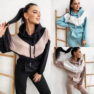 Damen sportlicher Hoodie und enge Jogginghose Set WW