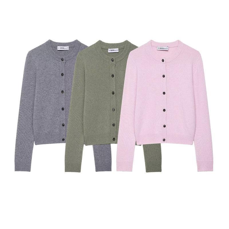 Damen Strickjacke mit durchgehender Knopfleiste und feiner Textur WW