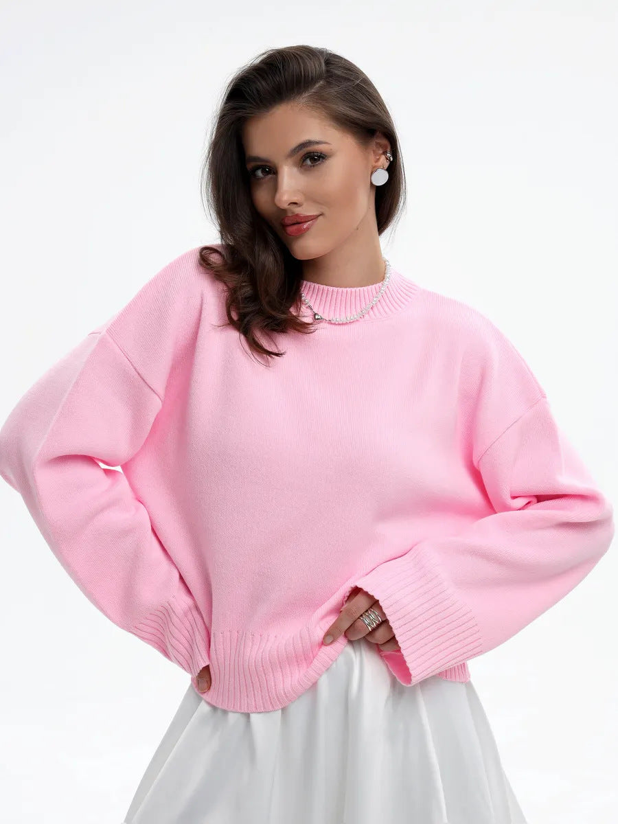 Damen Bequemer Oversized Pullover mit strukturiertem Rippmuster WW