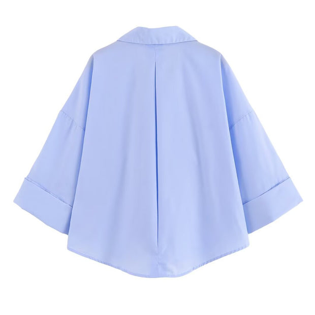 Damen Bluse mit oversized Schnitt und schickem Revers WW
