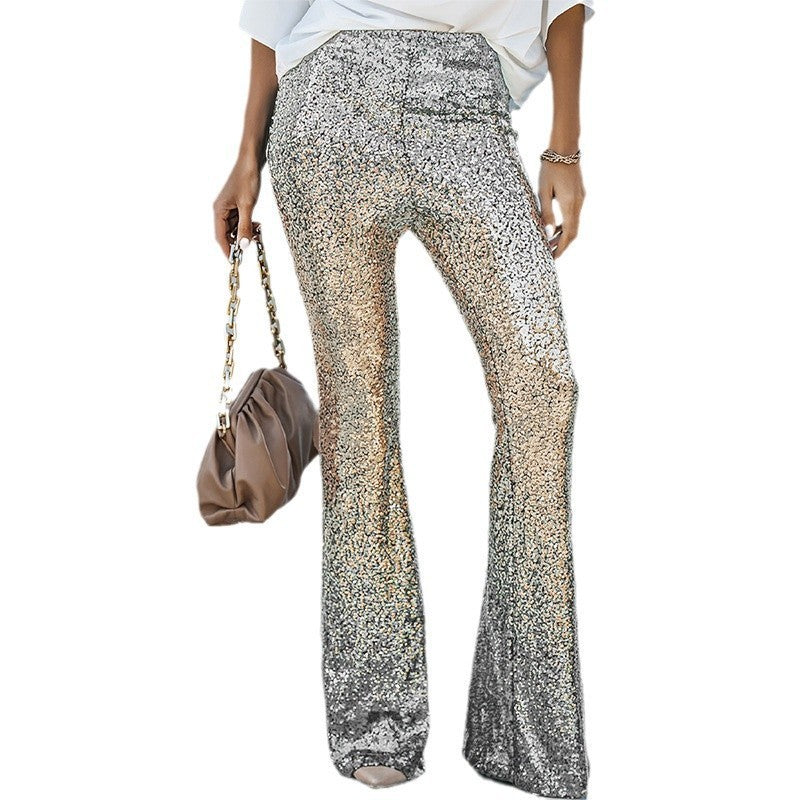 Damen Glitzernde Schlaghose mit funkelnden Pailletten WW