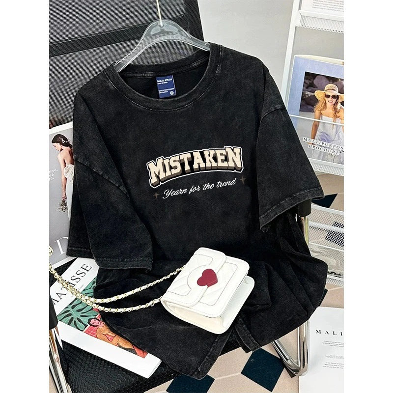 Damen T-Shirt im lässigen Oversized-Stil mit besonders kreativem Grafikdruck WW