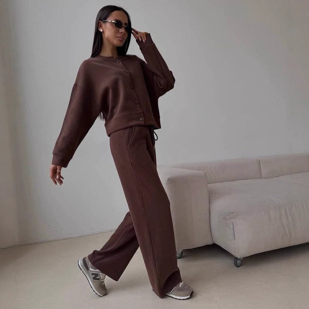 Damen bequeme Sweatshirt- und Jogginghose-Kombination WW