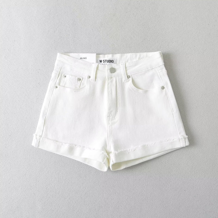 Damen Jeansshorts mit lässigem Schnitt und versäuberten Abschlüssen W&W Mode