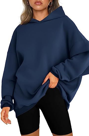 Damen oversized Kapuzenpullover mit seitlichen Schlitzen W&W Mode