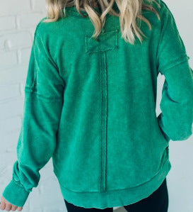 Damen Bequemer Oversized Sweatshirt mit Taschen WW