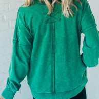 Damen Bequemer Oversized Sweatshirt mit Taschen WW