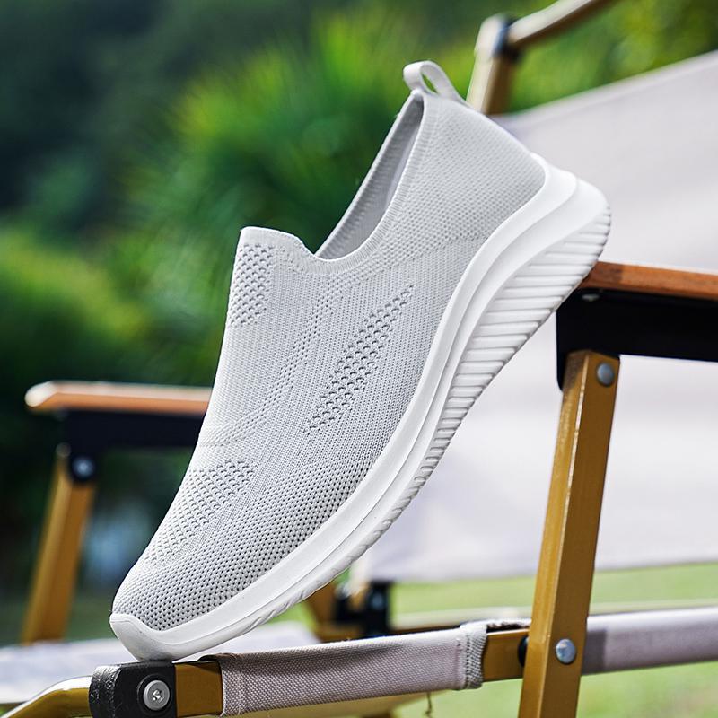 Herren Leichte Slip-On Sport Sneakers mit Atmungsaktivem Strickdesign WW