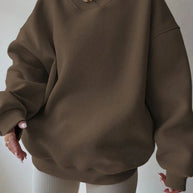 Damen oversized V-Ausschnitt Sweatshirt WW