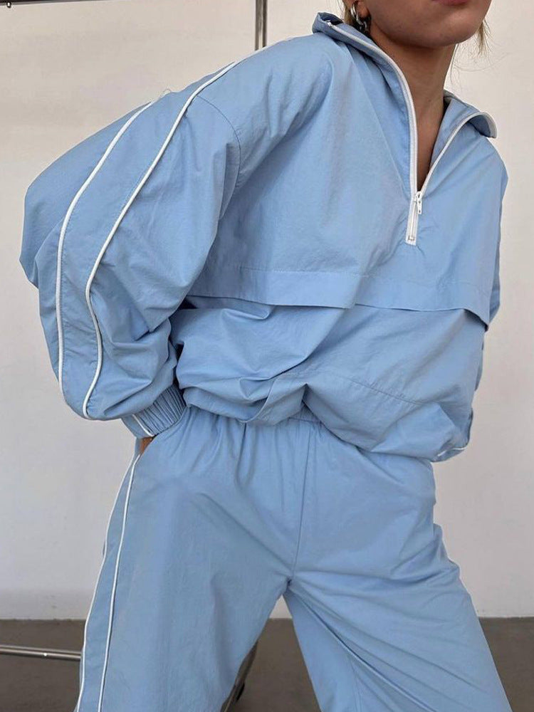 Damen sportliches Anorak-Set mit hohen Bündchen und Reißverschluss WW