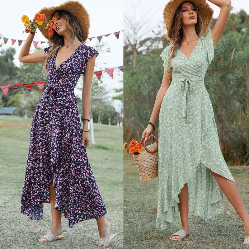 WW | Slim Fit Unregelmäßiger Saum Maxi Kleid