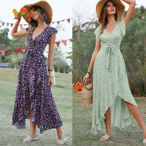 WW | Slim Fit Unregelmäßiger Saum Maxi Kleid