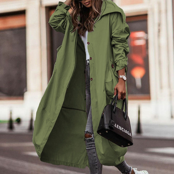 Damen Wasserabweisender Parka mit Kapuze und praktischen Taschen W&W Mode