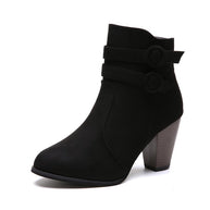 Damen Ankle-Boots mit dekorativen Riemen und elegantem Absatz W&W