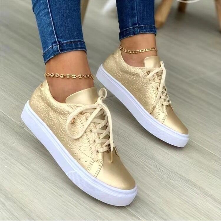 Damen Sneakers mit luxuriösem Blütenmuster und atmungsaktivem Obermaterial WW