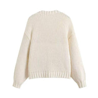 Damen Bestickter Erdbeer-Button-Up-Cardigan WW