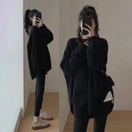 WW | Pullover - Damen Herbst Mid-Length Oversized Pullover