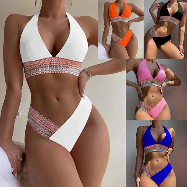 WW | Damen Bikini-Set mit modernem Criss-Cross-Design und hohem Beinausschnitt