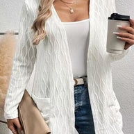 Damen Strickjacke mit strukturiertem Muster und lässigem Schnitt WW