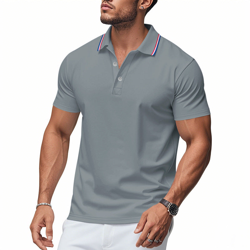 Herren modisches Poloshirt mit kontrastierendem Kragen und atmungsaktivem Material WW
