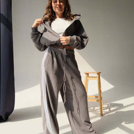 Damen Sportliches Loungewear-Set mit cropped Jacke und bequemen Jogginghosen WW