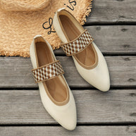 Damen Ballerinas mit elastischer Riemen WW