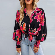 Damen Trendige Karobluse im oversized Schnitt mit Rüschenärmeln WW