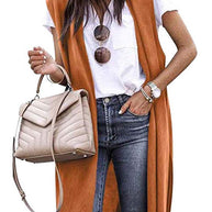 Damen offene Strickjacke mit lässigem Schnitt und langen Seitenpartien WW