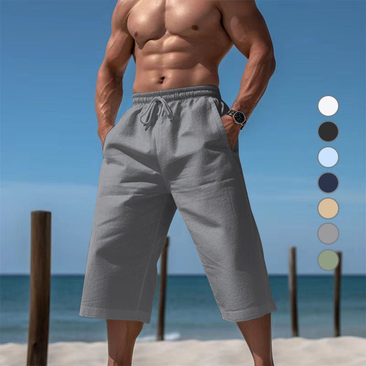 Herren nan lässige knielange Bermuda-Shorts mit elastischem Bund und Tunnelzug W&W Mode